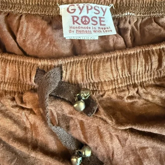 Gypsy Rose Tie-Dye Earth Tones Maxi Skirt – Handmade in Nepal, Size L - Picture 5 of 6